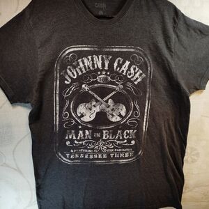 Johnny Cash Man in Black Graphic Tee - Charcoal